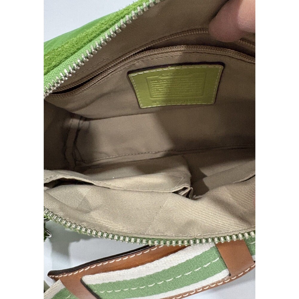 Coach Green Sateen / Leather trim Mini Barrel Bag Vintage 2006 RARE - Picture 5 of 14